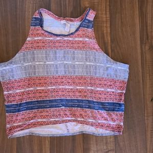 Sleeveless tribal boho earthy printed tank…